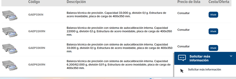 Balanza Técnica de precisión de acero inoxidable Serie GAEP-K
